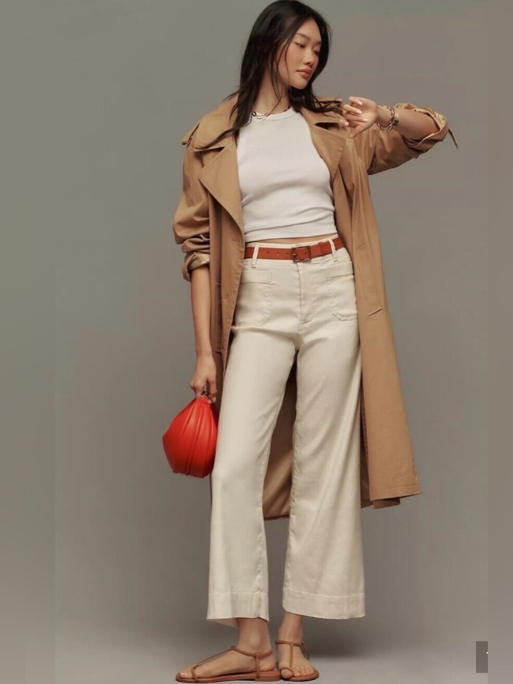 Maeve Colette Linen Blend High-Rise Wide-Leg Cropped Pants 26P